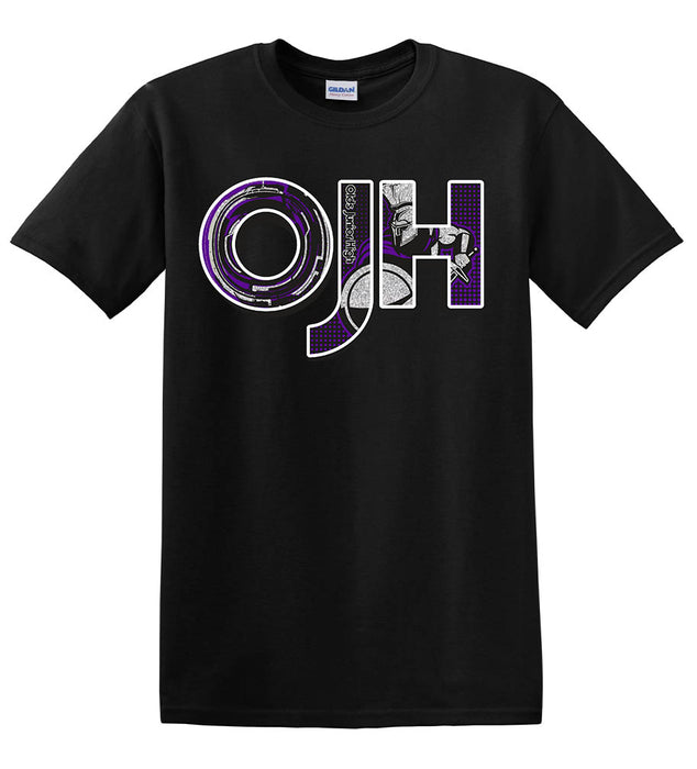 Black colored shirt with OJH logo