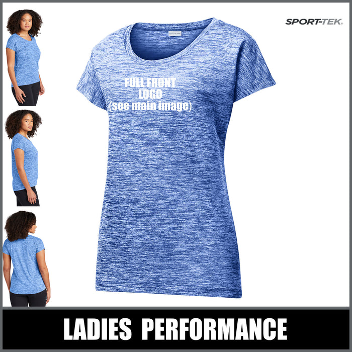 "Plaid B" BLUE Ladies T-Shirts - Basin City Elementary