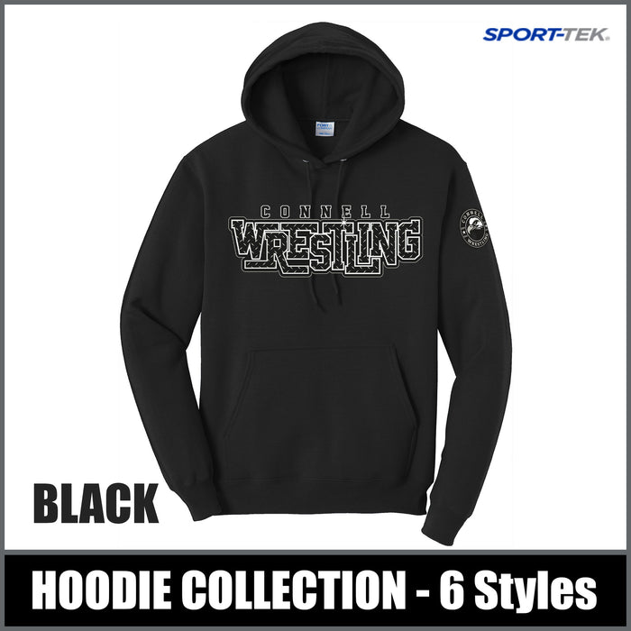 "Diamond-Plate" BLACK Hooded Sweatshirts - CHS Wrestling