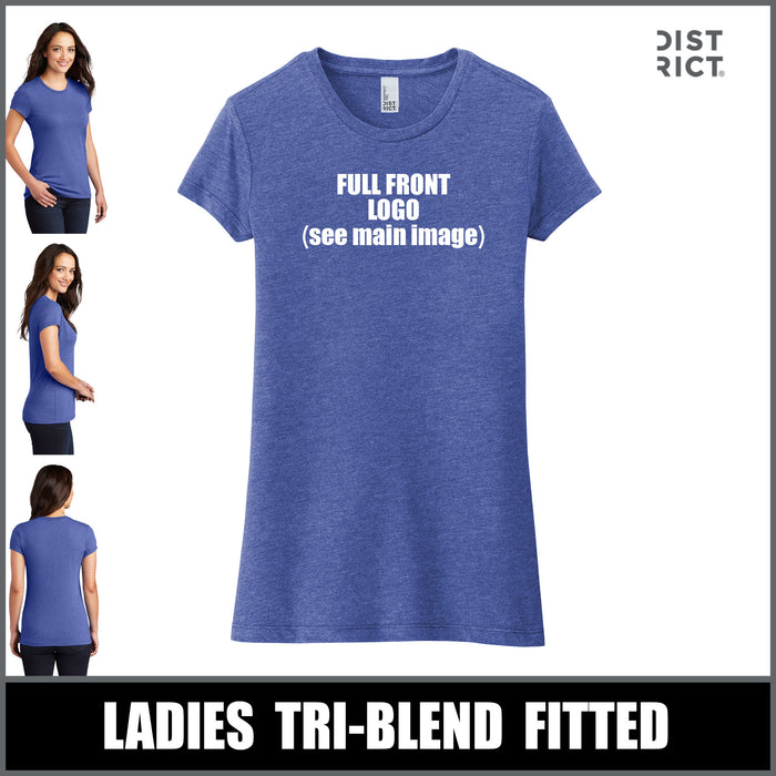 "Plaid B" BLUE Ladies T-Shirts - Basin City Elementary