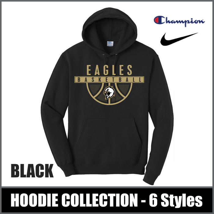 "Air-Drop" BLACK Hooded Sweatshirts - Connell Basketball