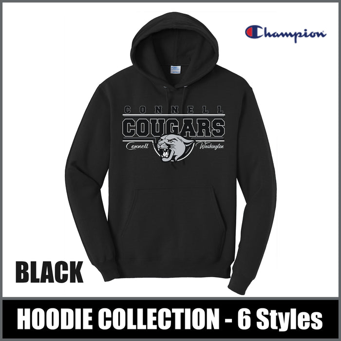 "Classic" BLACK Hoodies - Connell Elementary