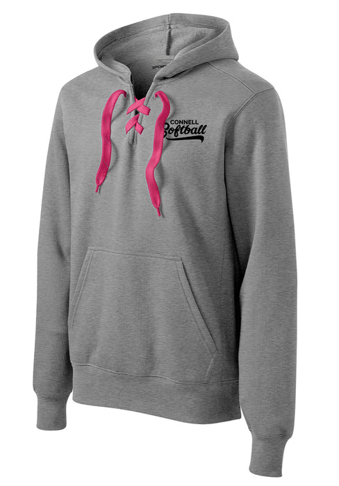 "Swoosh" Lace-Up Pullover Hoodie - CHS Softball